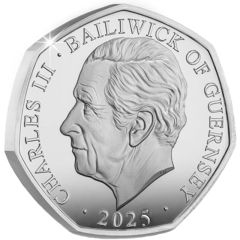 50 Pence - Charles III Victory - Working for Victory; Silver with gold plating