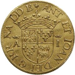 Gold Ecu - Anthony of Bourbon and Joan of Albret