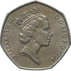 50 Pence - Elizabeth II 3rd portrait, D-Day Anniversary