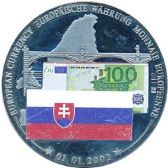 Medal - European Currency Slovakia - 100 Euro