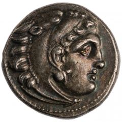 Drachm In the name of Alexander III, Colophon