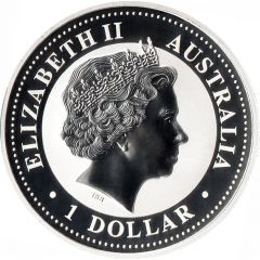 1 Dollar - Elizabeth II 4th Portrait - Australian Kookaburra