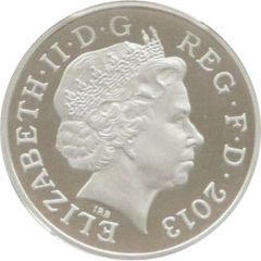 1 Pound - Elizabeth II Oak and Rose, Silver Proof