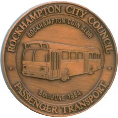 Medal - Rockhampton 75th Anniv Public Transport 1984 Rockhampton Coin Club