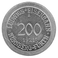 200 Pfennig Nürnberg-Fürth [Railroad, Bavaria]