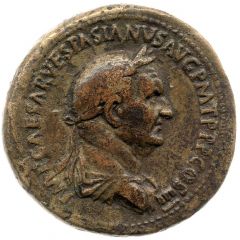 Sestertius - Vespasian SIGNIS RECEPTIS S C, Victory