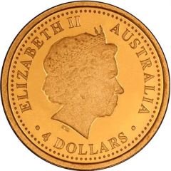 4 Dollars - Elizabeth II 4th Portrait - The Australian Nugget - Gold Proof Coin
