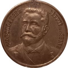 Jeton PRESSE-PRIME du journal Le Peuple 1889 module de 10 centimes