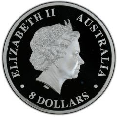 8 Dollars - Elizabeth II 4th Portrait - Koala - Silver Proof