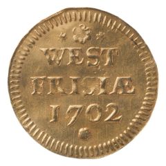 1 Duit gold, 2-line inscription