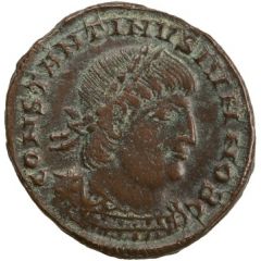 Nummus - Constantinus II GLORIA EXERCITVS, one standard, Thessalonica