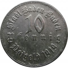 10 Pfennig - Baden-Baden