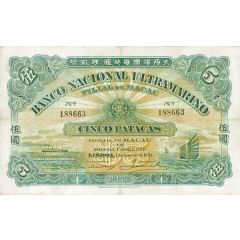5 Patacas Banco Nacional Ultramarino