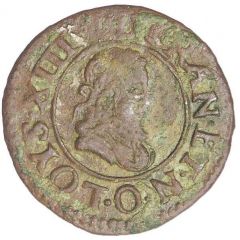 Denier Tournois - Louis XIII Riom mint, 2nd type