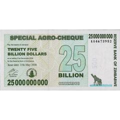25 000 000 000 Dollars Special Agro-Cheque