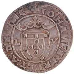 Tostão `L-V` – João III 1st type, Lisbon mint