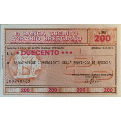 200 Lire Banca Credito Agrario Bresciano