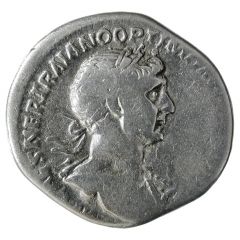 Denarius - Trajan P M TR P COS VI P P S P Q R, Genius