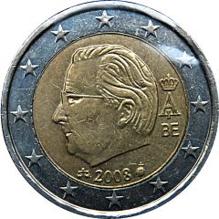 2 Euros - Albert II 2nd map, 2nd type, 2nd portrait