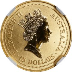 15 Dollars - Elizabeth II 3rd Portrait - Red Kangaroo