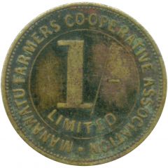 Token - Manawatu Farmer`s Co-Operative Association 1 Shilling