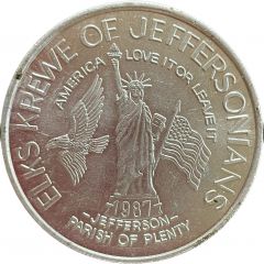 Mardi Gras Token - Elks Krewe of Jeffersonians America Love it or Leave it, New Orleans, Louisiana