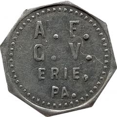 Token - A.F. G.V. Erie, Pennsylvania