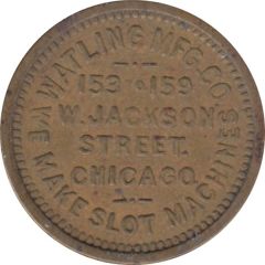 5 Cents - Watling Mfg. Co. Chicago, Illinois