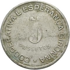 5 Pesetas - Cooperativa L`Esperança Gironina