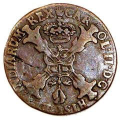 1/2 Liard `Gigot` - Charles II Late type