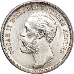 2 Kronor - Oscar II `O` in title