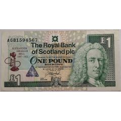 1 Pound Royal Bank of Scotland - Alexander Graham Bell