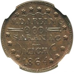Civil War Merchant Token - W. Darling Saranac, MI