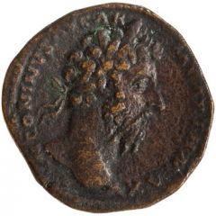 Sestertius - Marcus Aurelius TR POT XXII IMP V COS III S C, Victory