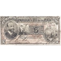 5 Pesos Fuertes Banco del Paraguay y Rio de la Plata