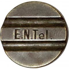 Telephone Token - E.N.Tel. Chromium plated brass