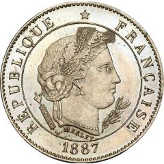 5 Centimes Essai en maillechort de Merley, type II à flan rond