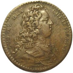 Jeton - Louis XV - Salut fait par l`Artillerie à la naissance du Dauphin.