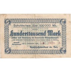 100 000 Mark Handelsschutzverband der Pfalz