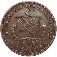 Masonic Penny - Chapter R.A.M. 91 Toronto, Ontario
