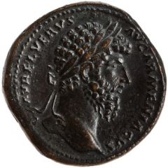 Sestertius - Lucius Verus TR P IIII IMP II COS II S C, Victory