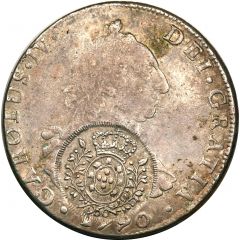 960 Réis - João Prince Regent Minas Gerais, Countermarked Bolivia 8 Reales, Bolivia 8 Reales, KM#64