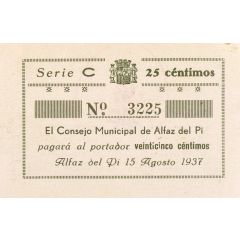 25 Céntimos Alfaz del Pi