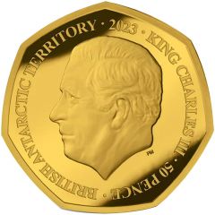 50 Pence - Charles III Westminster Abbey, Silver, Gold plated