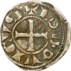 Denier with aligned annulets - Immobilization of Louis IV