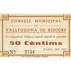 50 Céntimos Vallfogona de Riucorp