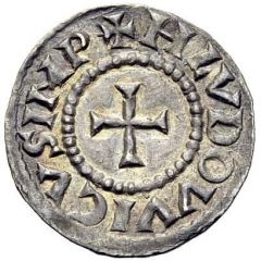 Denier - Louis I Palace mint