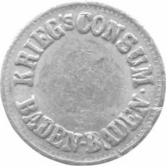 5 Pfennigs - Baden Baden Krieg`s Consum