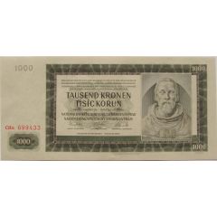 1000 Korun 2nd Issue - Monochrome Reverse