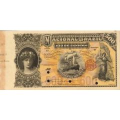 500 Mil Réis Banco Nacional do Brazil, 1st. Print
